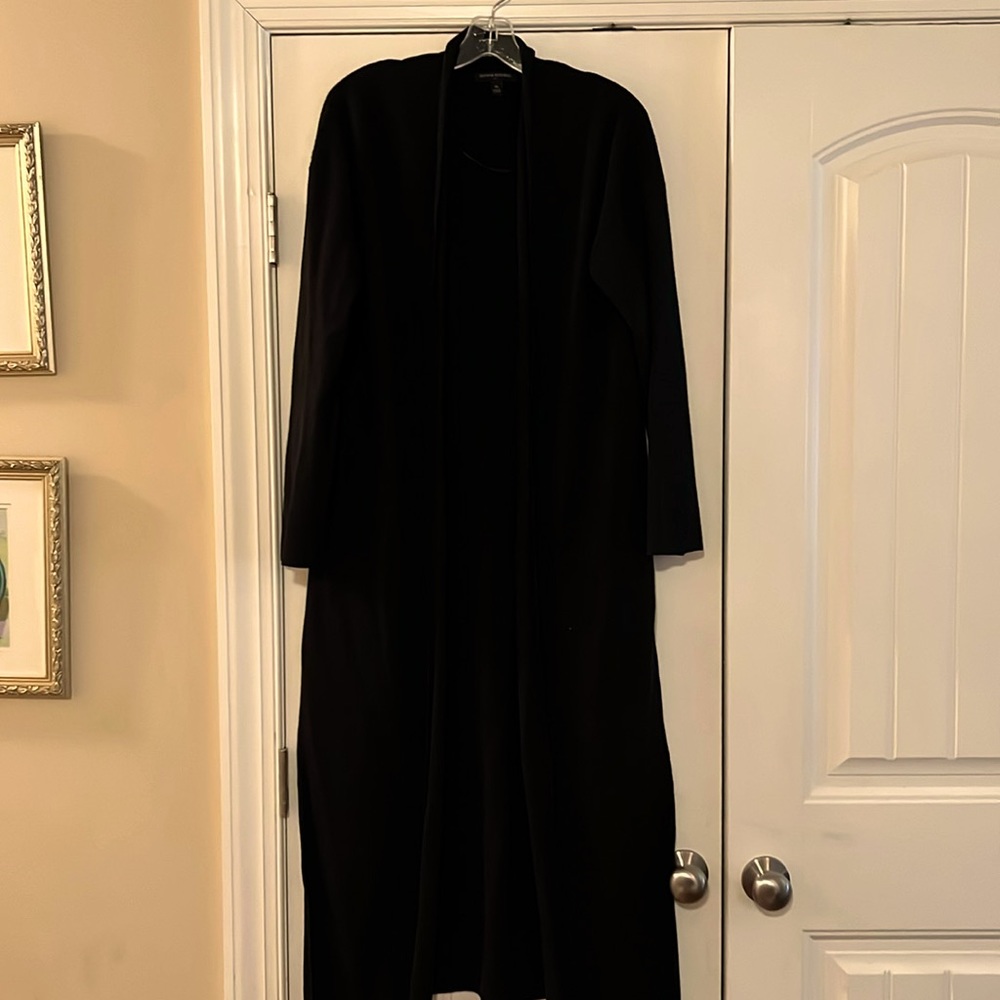 Banana Repoblic black medium, maxi length sweater duster  ver warm.